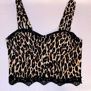 Bustier Leopard Crop Top